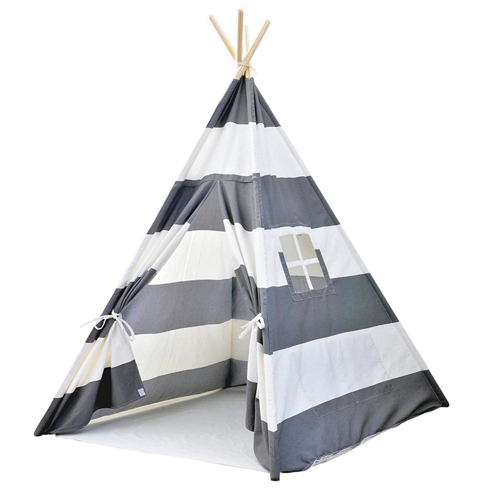 Cheap Goat Tents Indian cotton canvas kids play teepee tent camping 4 poles wood rods cloth indoor outdoor Tents 